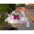 Wholesale lace decoration handmade bridal party flower girl basket for wedding